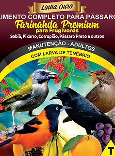 Farinhada Premium para Frugívoros Sabiá Pixarro Corrupião Pássaro Preto e Outros 400g.jpg