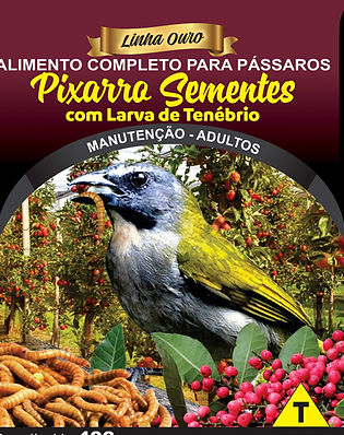 Pixarro Sementes com Tenébrio Raposo Nutrição Ração Especial Melhor Mistura 400g capa .j