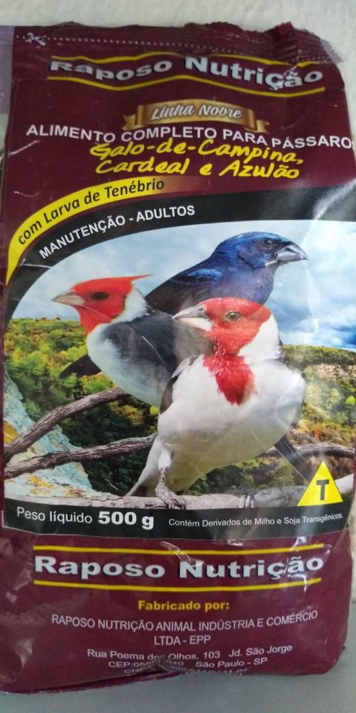 Galo de Campina Cardeal e Azulão Raposo Nutrição