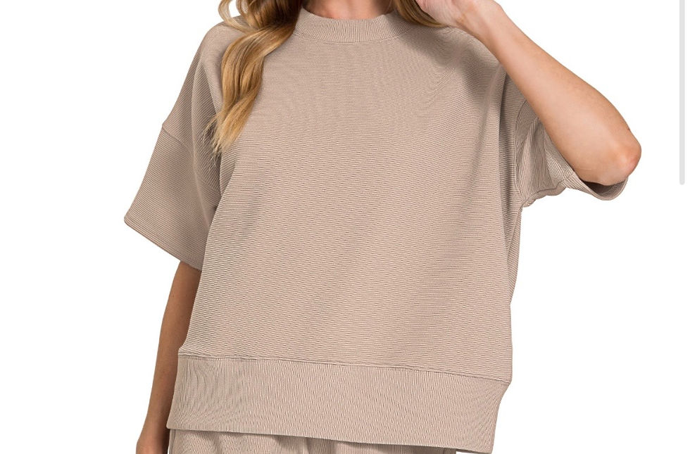 Thumbnail: Cocoa Ribbed Banded Tee