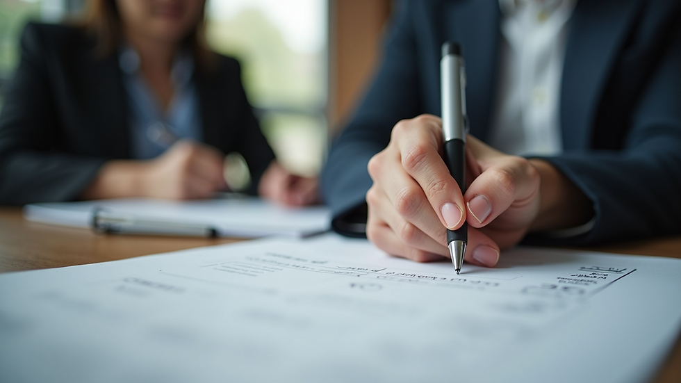 Close-up view of a professional writing notes during a coaching session