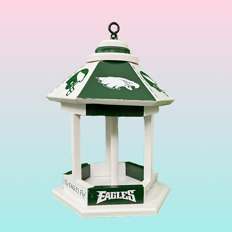 Thumbnail: Gradient background Stunning and Charming Handmade Philly Eagles Bird Feeder