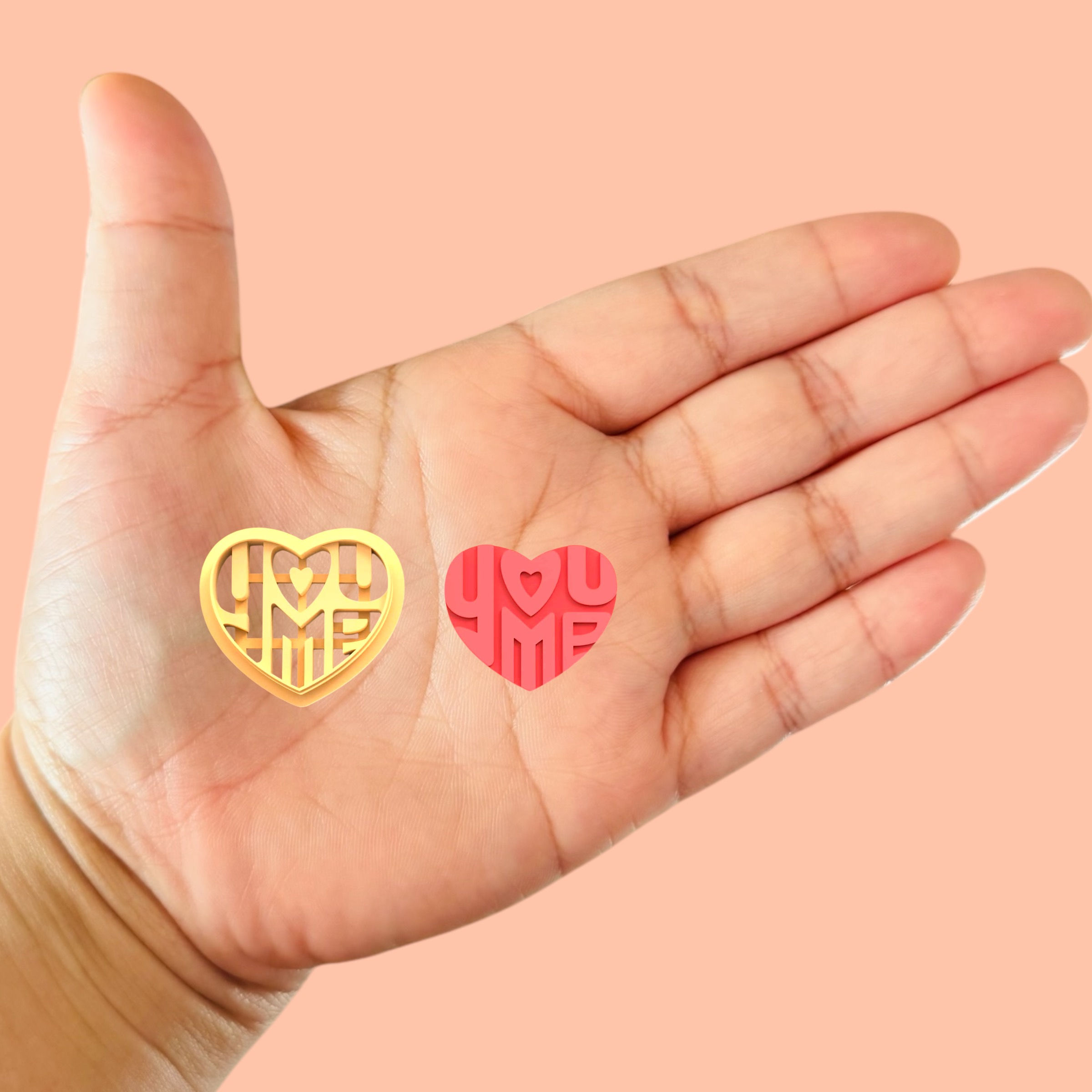 Heart You me love Polymer clay cutter