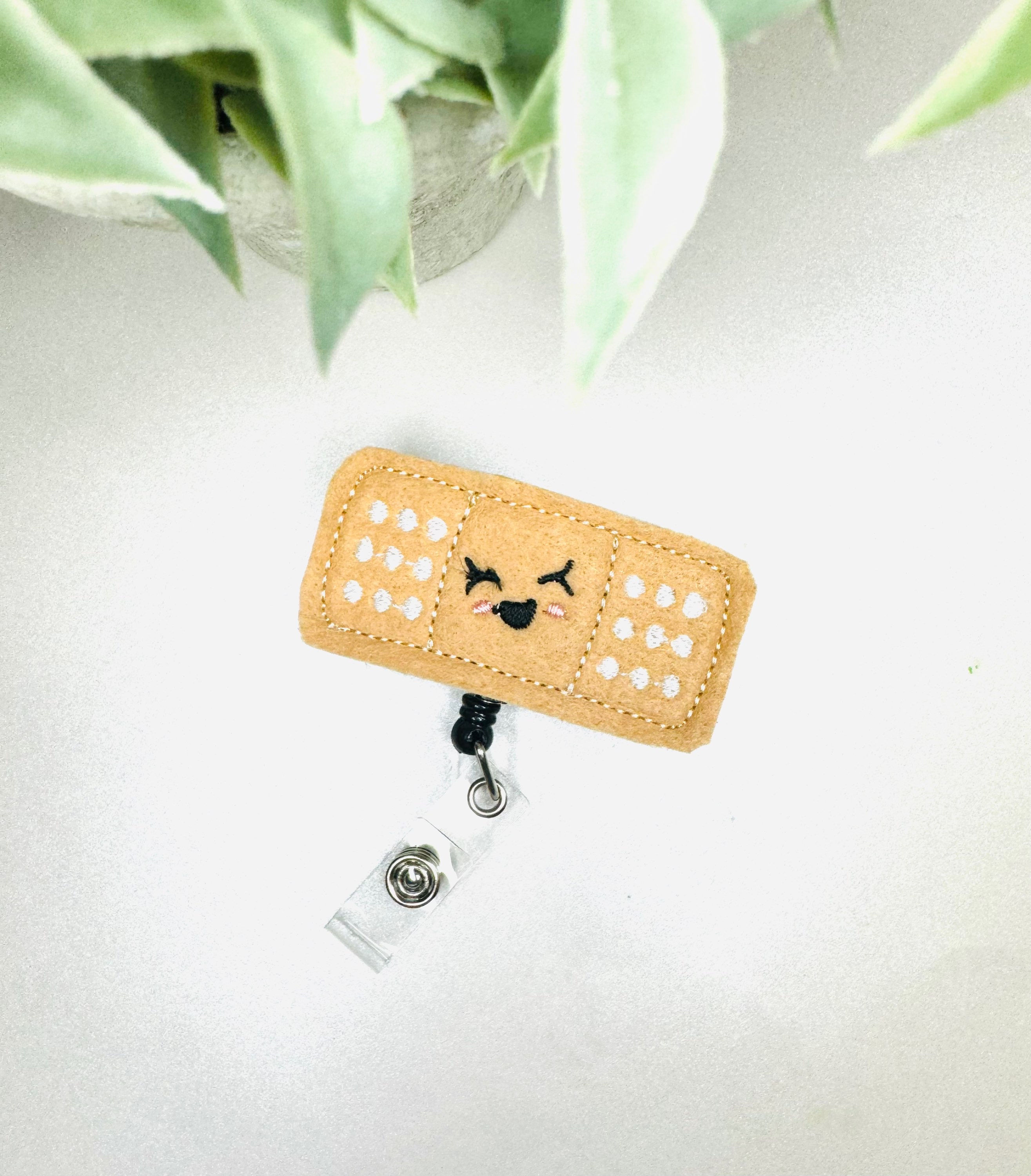 Band Aid Badge Reel, Nurse Badge Reel, Smile Band Aid Feltie, Kawaii Smile