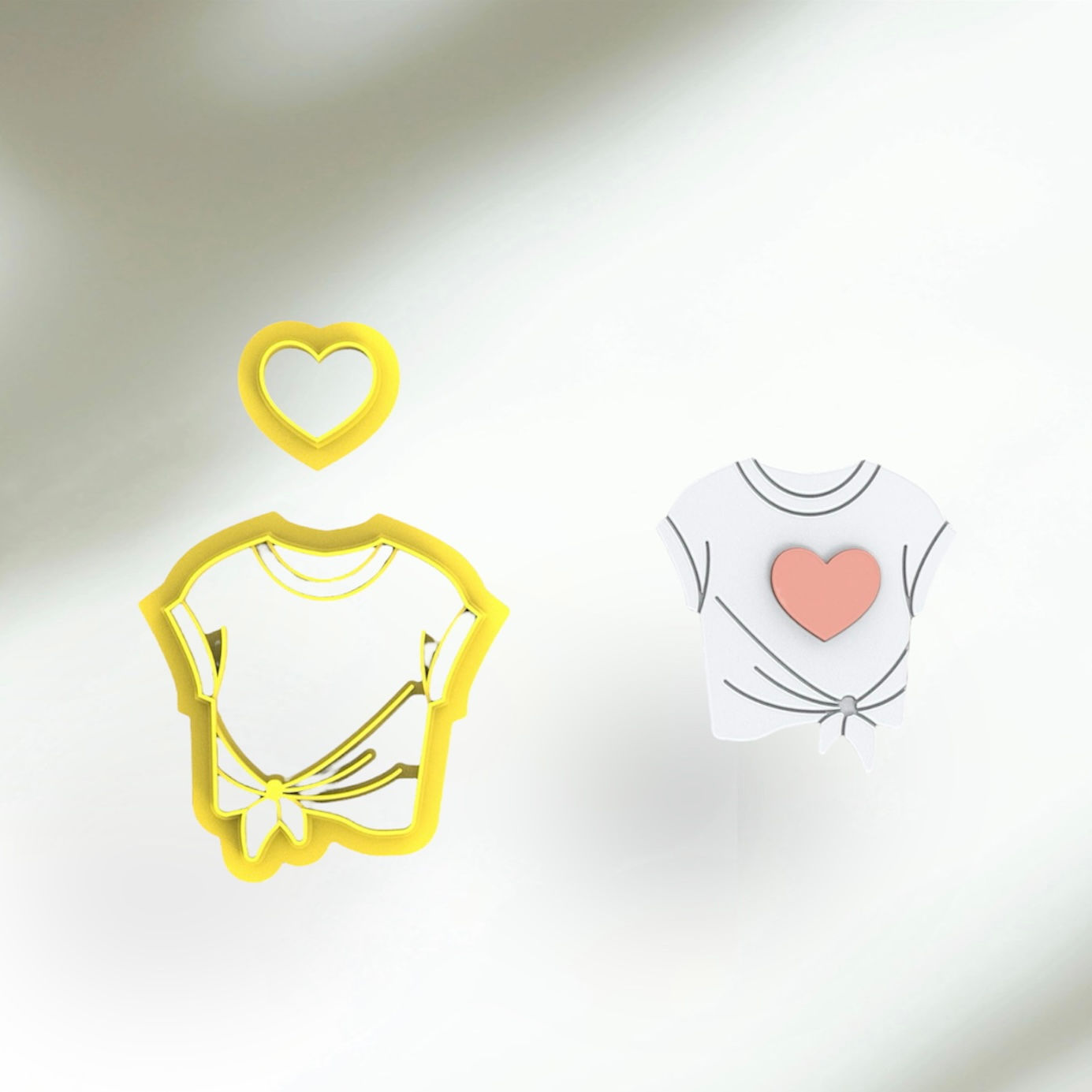 Valentine t-shirt Polymer Clay Cutters  