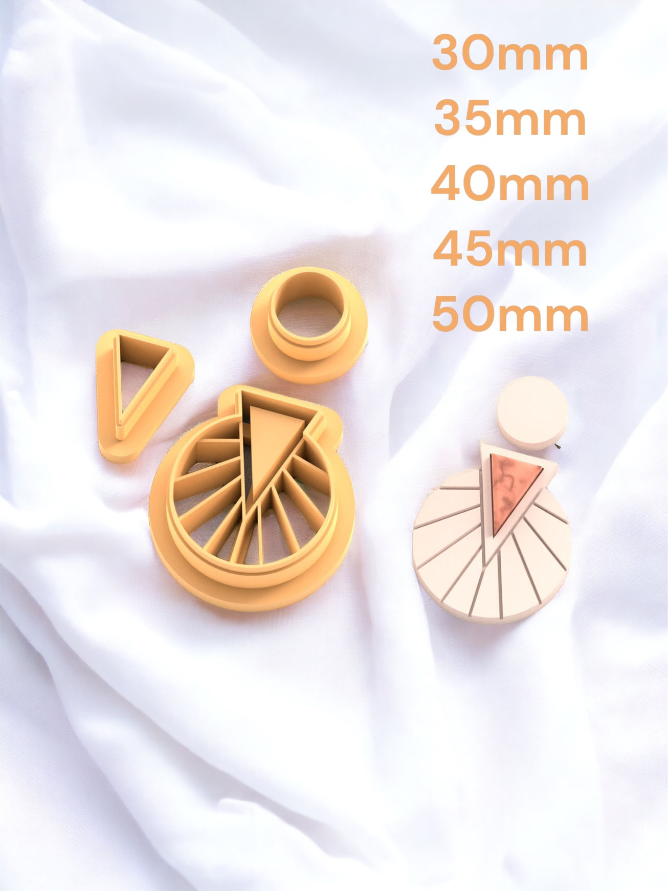 Art Deco Earring with Precious Stones C Clay Cutter, Earring Clay Cutter, 5 Size