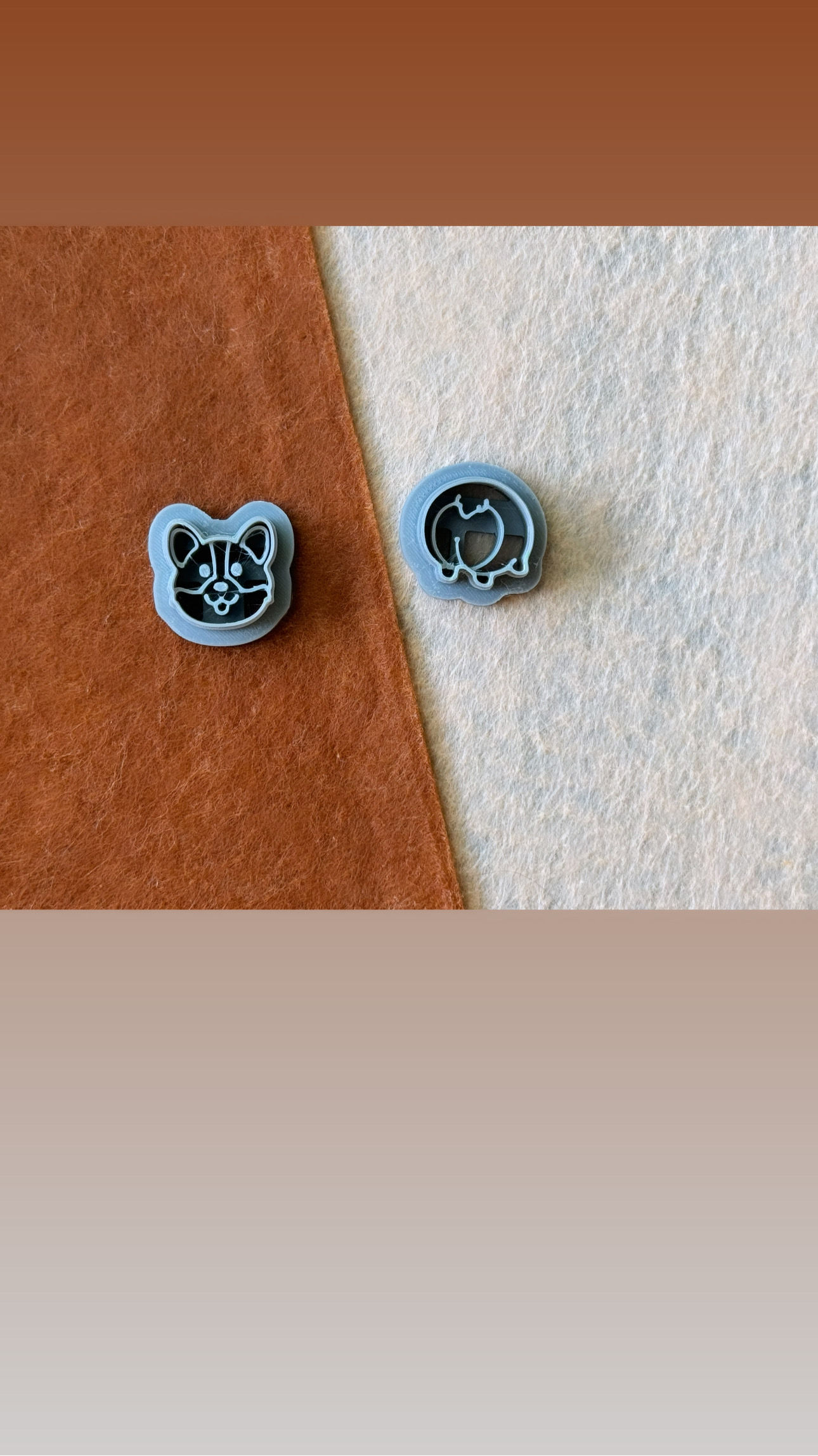 Corgi face and butt  Polymer clay cutter 