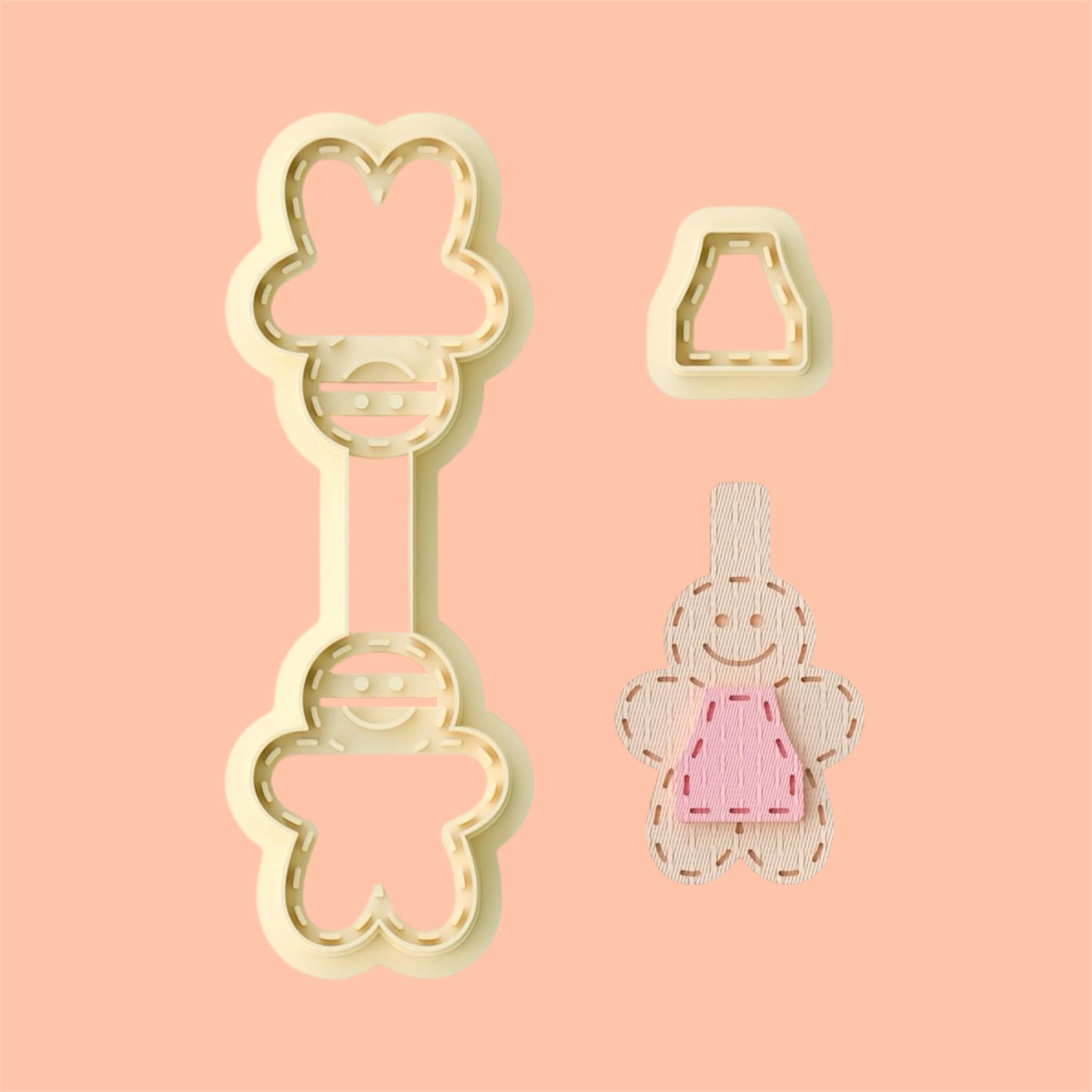 Gingerbread Girl   keychain  Polymerclay cutter