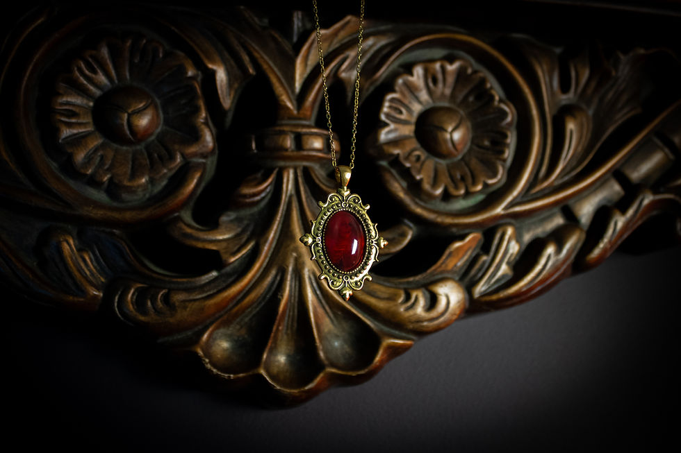 Crimson Ghost Pendant Necklace
