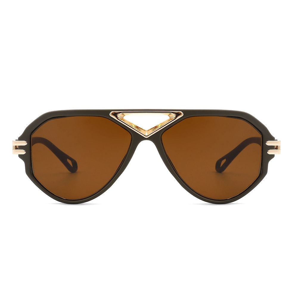Thumbnail: Unityth - Geometric Retro Round Vintage Fashion Aviator Sunglasses