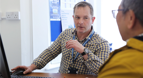 Volunteer giving advice