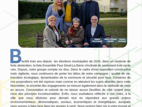 La lettre des élus EDLB de janvier 2023