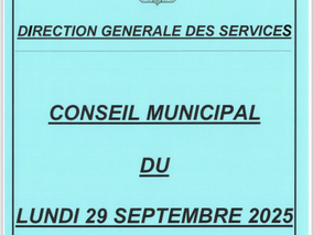 Conseil municipal du 29 septembre 2025