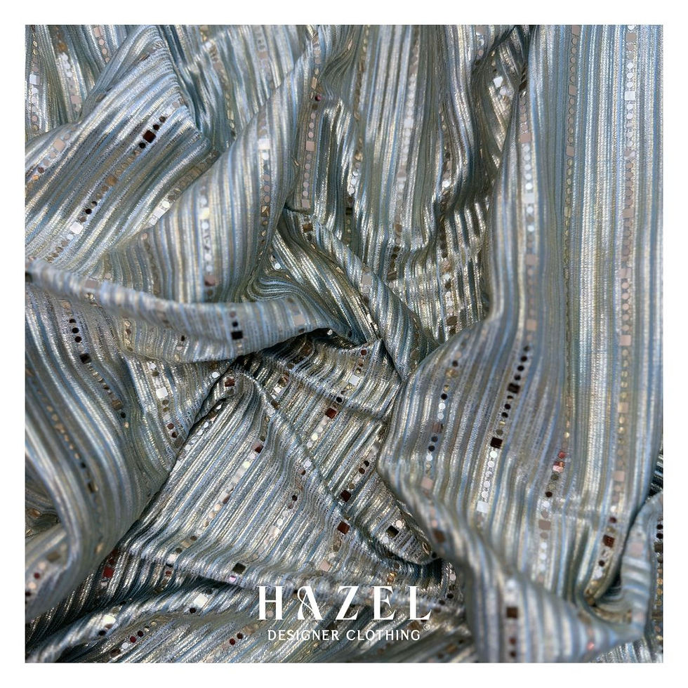Thumbnail: Pleated Fabric with Vertical Mirror Foil Accents