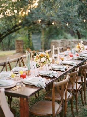 Farmhouse style wedding reception table for a wedding at The Wayback in Austin Texas