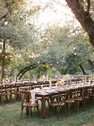 farmhouse style wedding reception table at The Wayback in Austin Texas