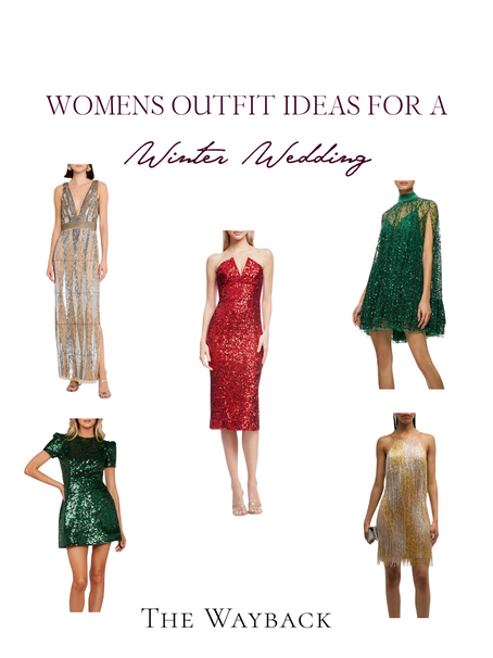 Holiday wedding guest outfit ideas for a winter wedding
