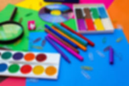 School supplies on a table