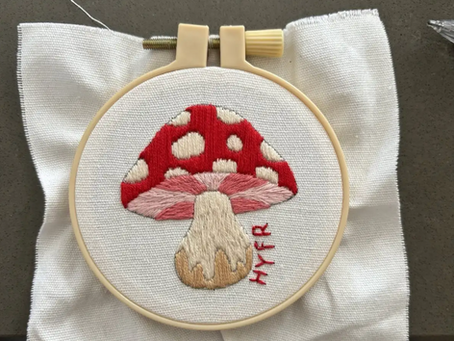 mushroom embroidery