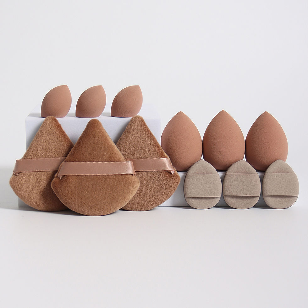 Thumbnail: 12-Piece All-Purpose Makeup Sponge Set, Made of 3 Loose Powder Puffs, 3 Mini Air