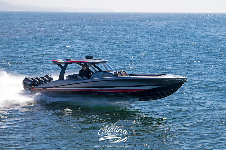 MTI 42V Center Console Quint Mercury Outboard 450R Pacific Ocean Catalina Island Fun Run
