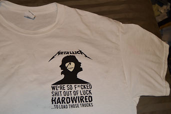Commemorative work shirt for Metallica gig in San Antonio.