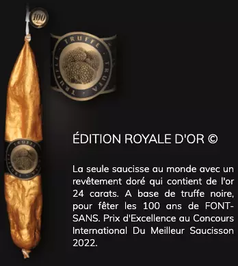 Saucisson ROYAL GOLD Truffe, doré à l'OR 24 CARATS