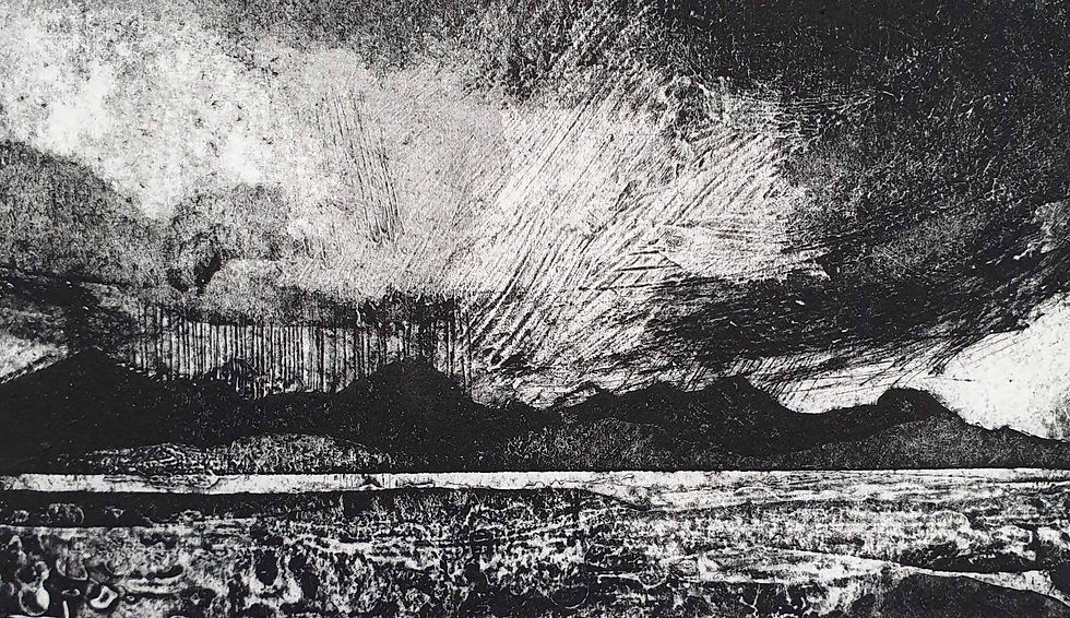 Cloudscape iii Liz Myhill RSW SWLA Collagraph 14cm x 8cm £130 copy