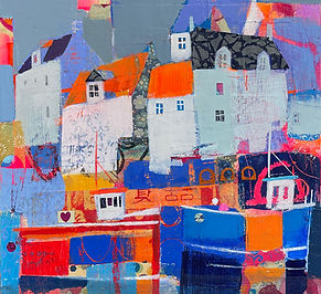 Evening Glow. Pittenweem Nicole Stevenson Mixed Media on Board 20 x 20cm £420.jpg