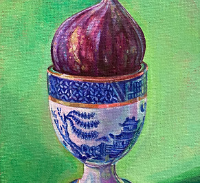 Philomena’s Eggcup with Fig Kim Duncan Acrylic on canvas board 18 x 13cm.jpg