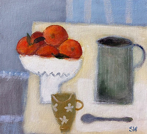 Oranges With Green Jug Stuart Walters Acrylic on Canvas Board 25x25cm £135.jpg