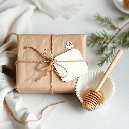 kraft paper wrapped gift, tied in string.jpg