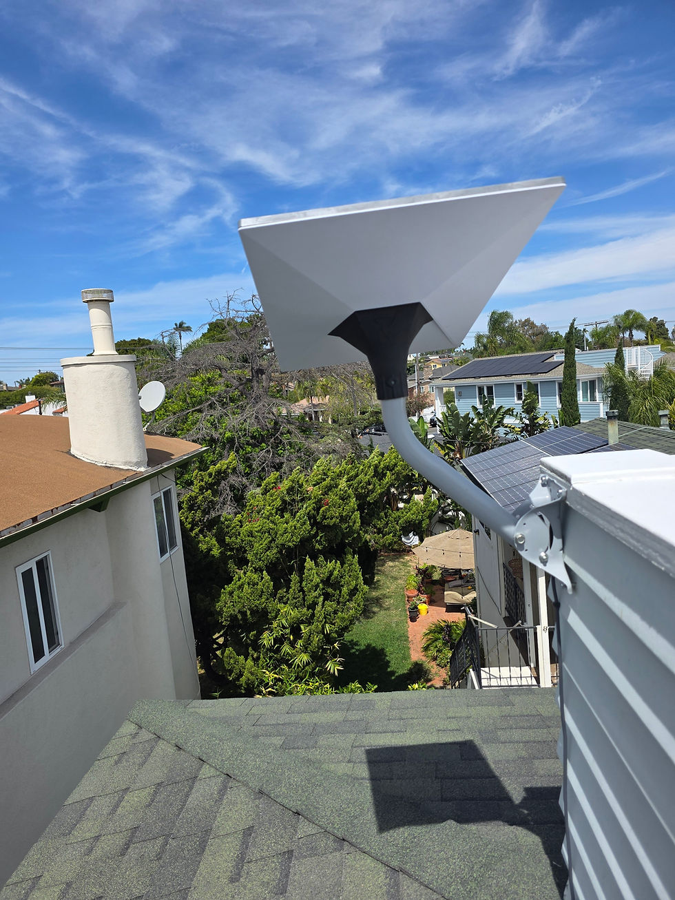 Starlink Installation on a roof in San Diego