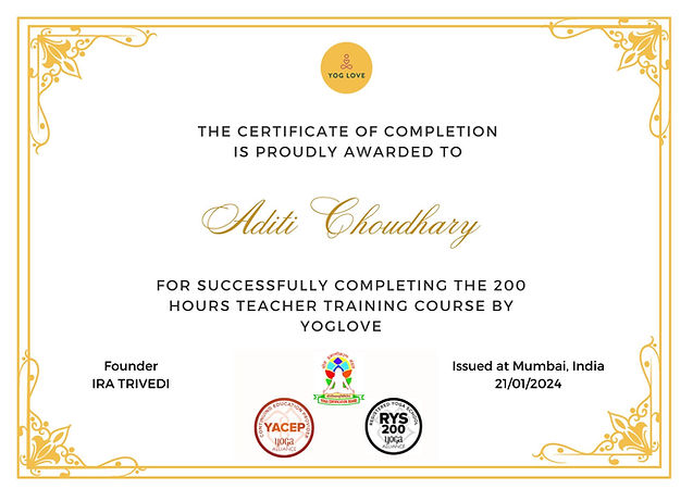 200HR TTC Certificate YOGLOVE