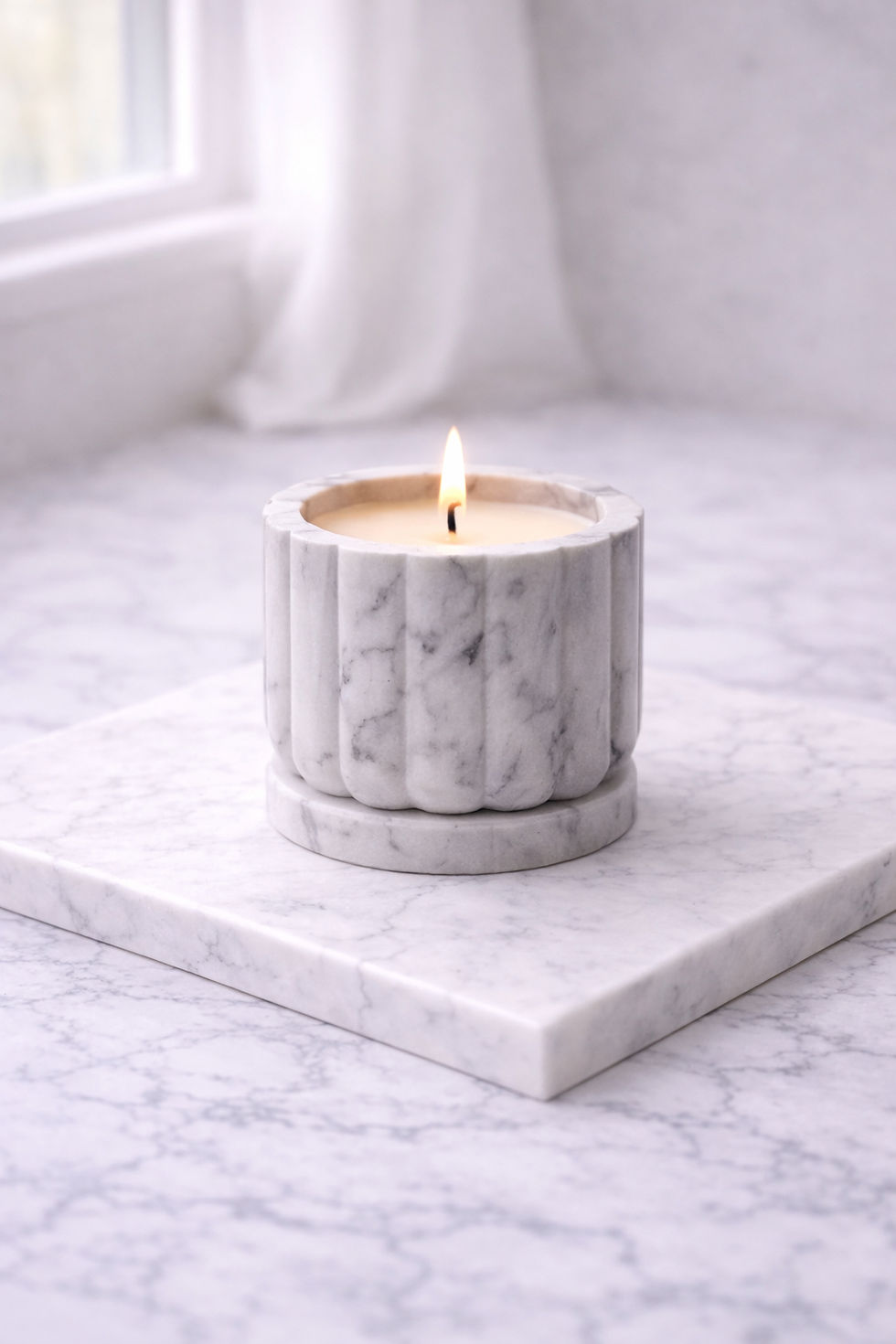 Thumbnail: Still Small Voice faith-inspired candle styled in a calm, reflective home setting