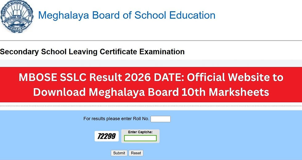 MBOSE SSLC Result 2026: Check Meghalaya Board Class 10 Results, Date & Link