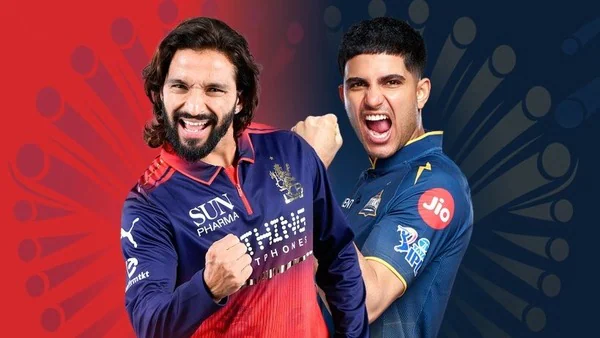 gujarat titans vs royal challengers bengaluru match 2026 cricket players batting and bowling in stadium