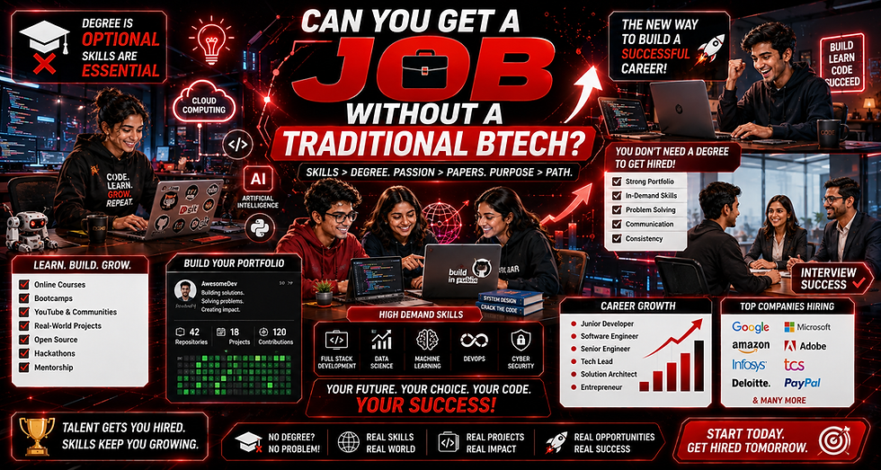 Can You Get a Job Without a Traditional BTech? Career Opportunities in 2026