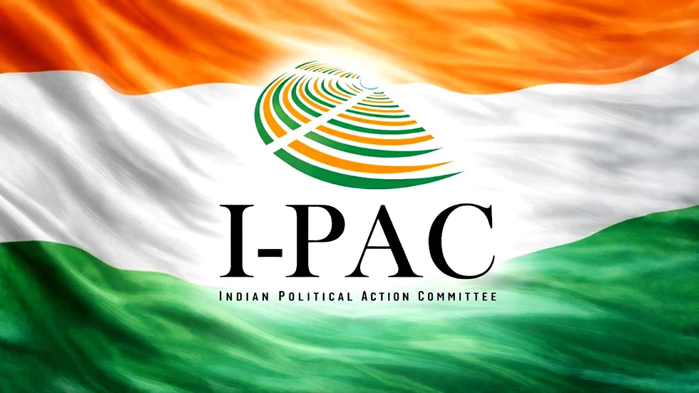 Indian Political Action Committee campaign team working with data analytics and election strategy charts