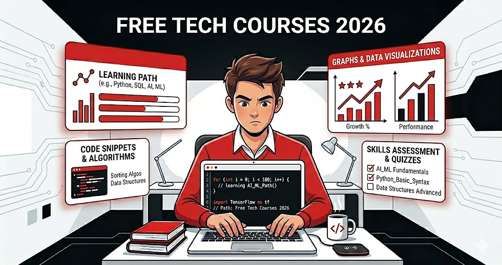 student learning coding online with laptop attending free tech course