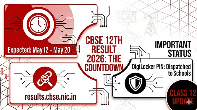CBSE Class 12 Result 2026 student checking results online on laptop with marksheet displayed
