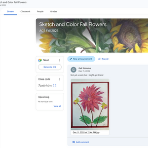 Google Classroom: creating a learning hub for online art courses.