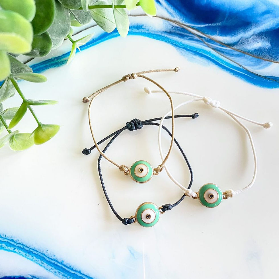 Adjustable Green Evil Eye Bracelet