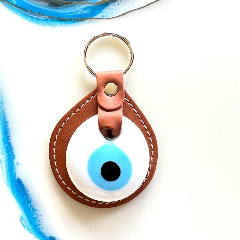 Tan Leather & Mati Keyring