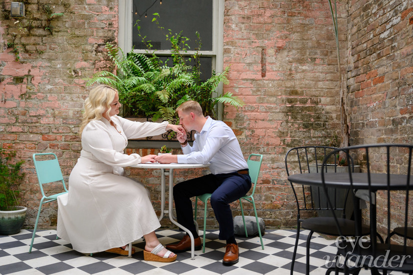 Selina Catahoula New Orleans Odd Bird Bar Engagement Photo of Couple