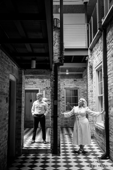 Couple Engagement photos tuscan brick vibes classic new orleans moody