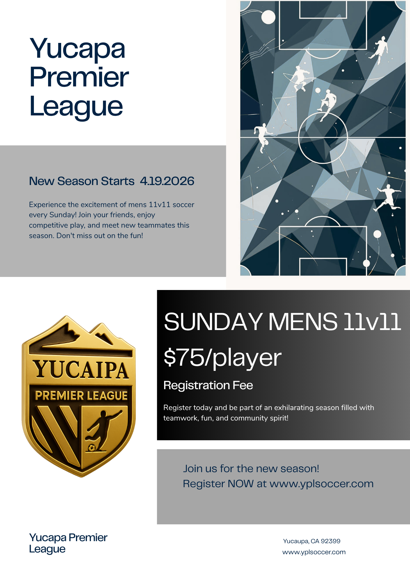 Mens 11v11 OPEN AGE PLAYER REGISTRATION