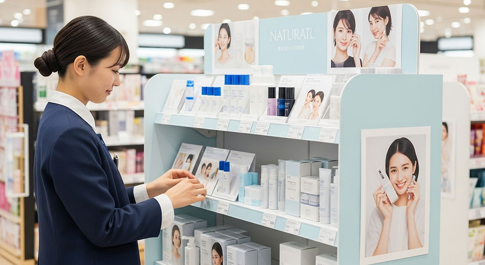 化粧品什器を整える