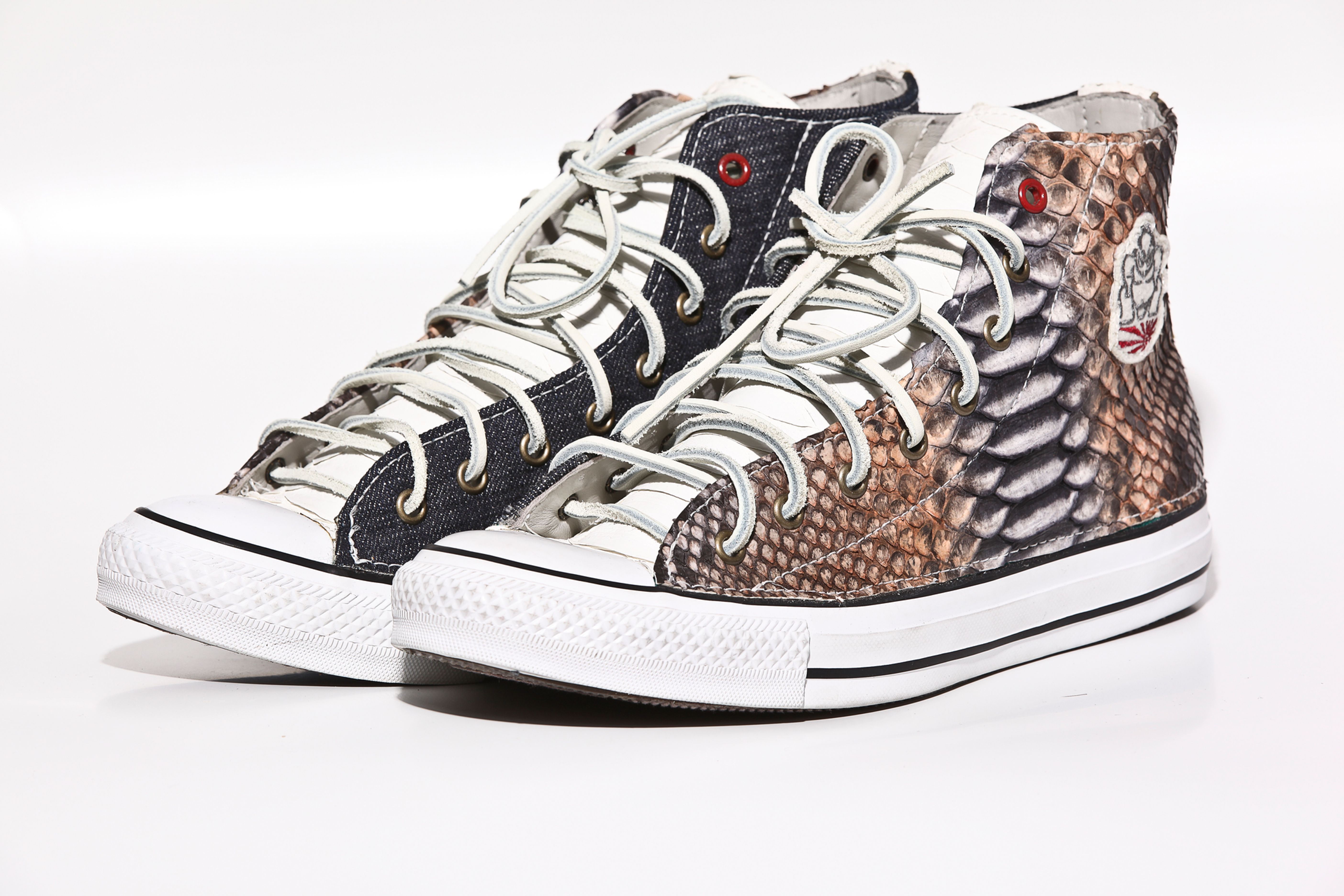 CUSTOM DENIM AND PYTHON ALL STARS