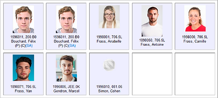 Student list as displayed on desktop.